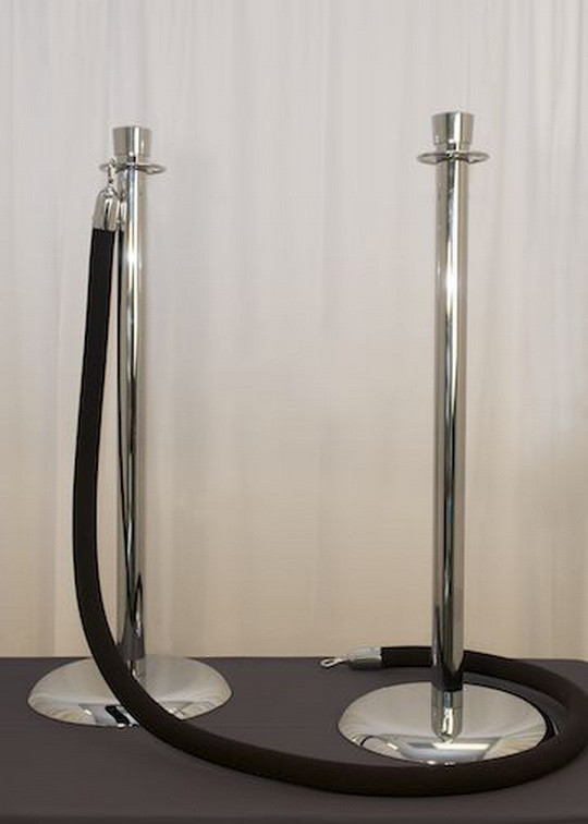 Chrome Aisle Stanchions With Velvet Rope